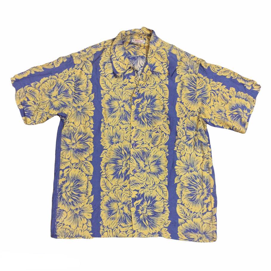 Kleding Herenkleding Overhemden & T-shirts Oxfords & Buttondowns Vintage jaren '60 SunSurf door Toyo Enterprise Lange Mouwen Rayon Hawaiian Shirt Klein 