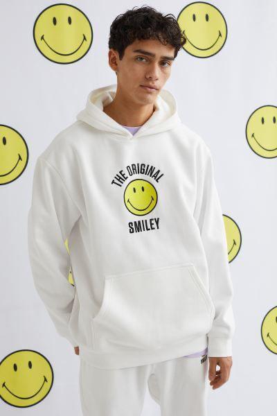 smiley face hoodie h&m
