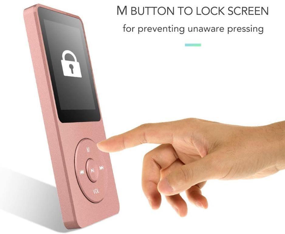 X5006 AGPTEK MP3 Player 8GB Bluetooth 4.0,Lossless Music Player with FM Radio, Voice Recorder