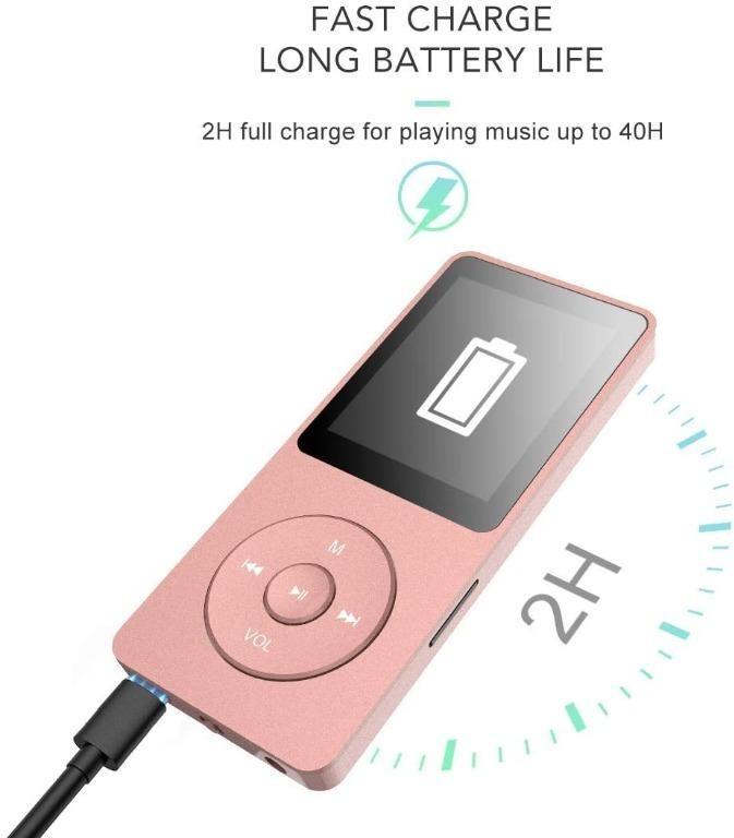 X5006 AGPTEK MP3 Player 8GB Bluetooth 4.0,Lossless Music Player with FM Radio, Voice Recorder