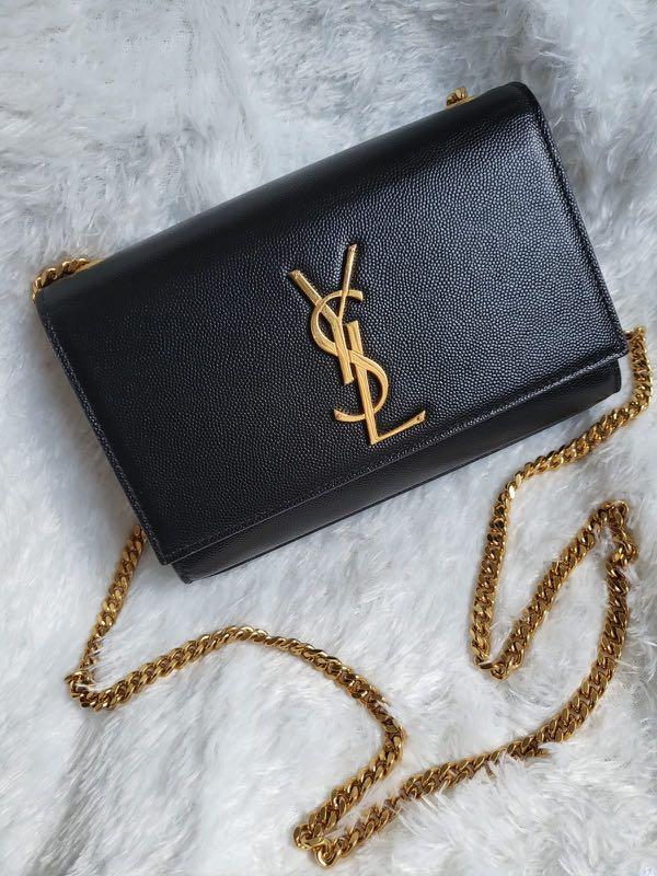 💋Saint Laurent Ysl Black Leather Small Kate Heart Chain Bag, Luxury, Bags  & Wallets on Carousell