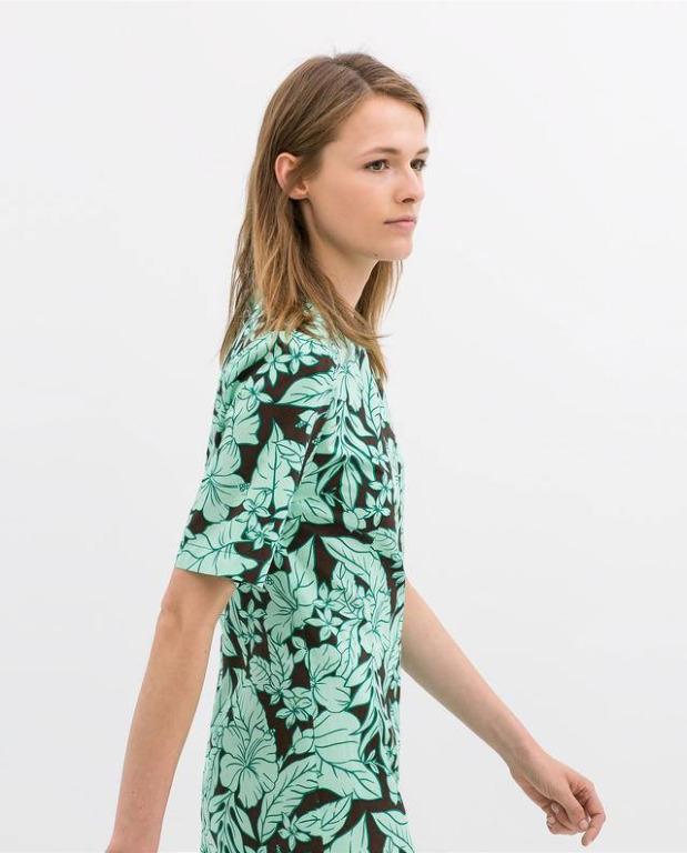 Zara leaf sales print dress
