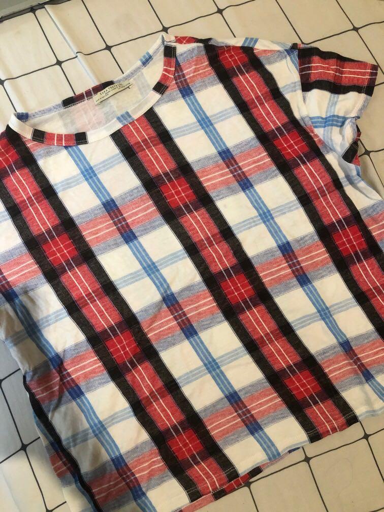 Zara plaid shirt, Fesyen Wanita 