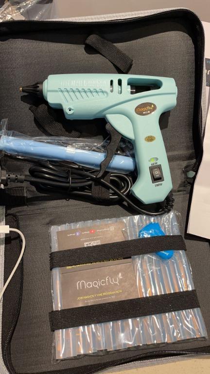 Magicfly 60/100W Hot Glue Gun Full Size with 15 Pcs Hot Glue Sticks (0.43 X  5.9 inch) and Carry Case, Dual Power High Temp Melt Glue Gun Kit with