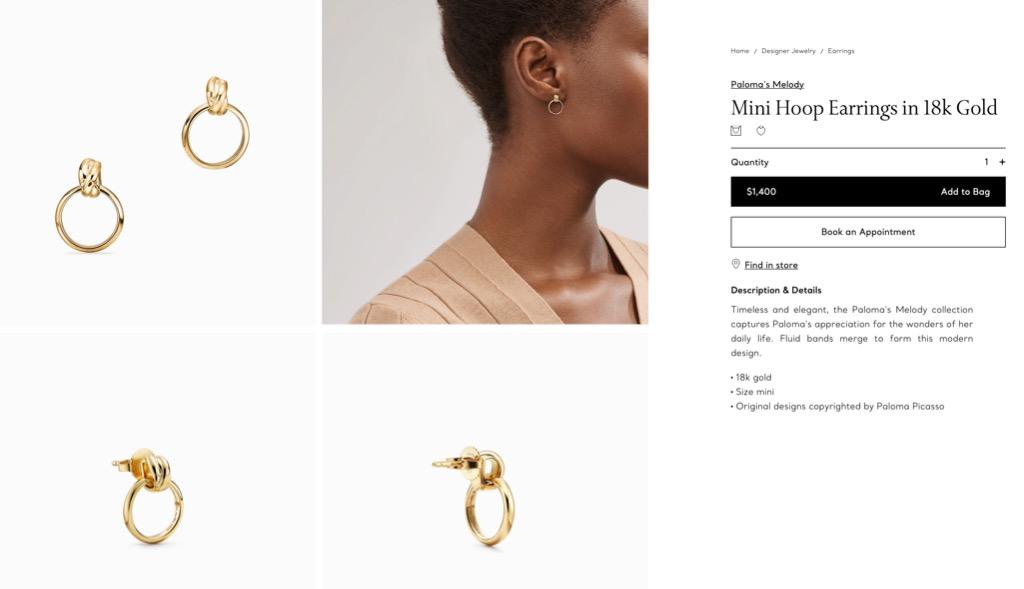 100 Authentic Pre Loved Tiffany and Co Paloma s Melody Mini Hoop 18k Gold Earrings