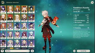 13×5* ar56 genshin account raiden shogun, kazuha, venti, yoimiya, tartaglia, klee, arataki itto, mona, keqing, diluc