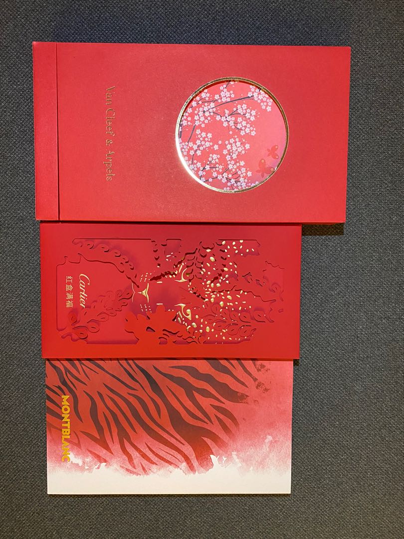 Montblanc/Cartier Red Packet Envelope 6pc Hong Bao New Year 2013/Rat/Dog  Lucky