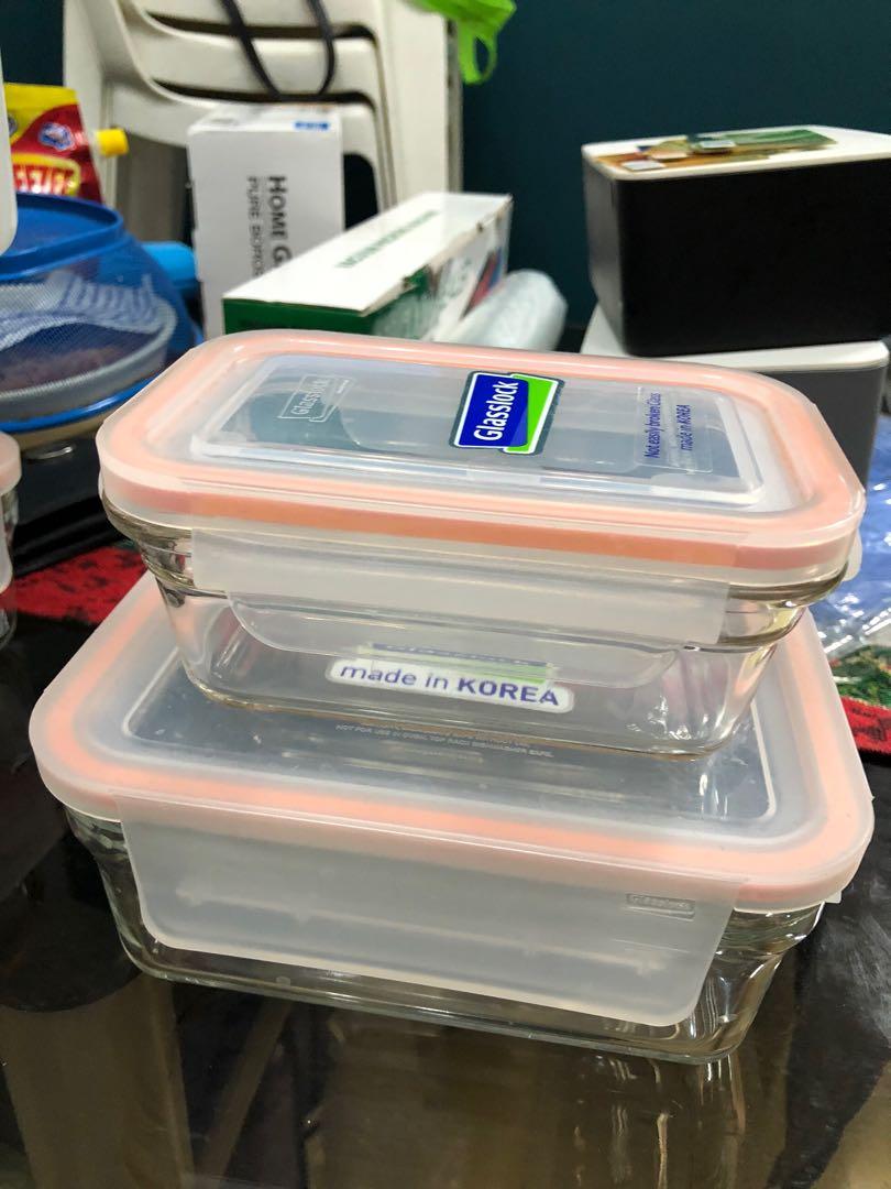 2PCS Lock&Lock Rectangle Plastic Food Storage Container Box Korea 