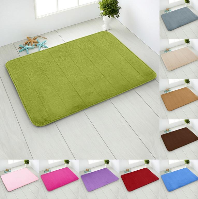 2pcs Home Doormat Bathroom Rugs Absorbent Carpet Soft Memory Foam Mat 40x60cm Furniture Home Living Home Decor Carpets Mats Flooring On Carousell