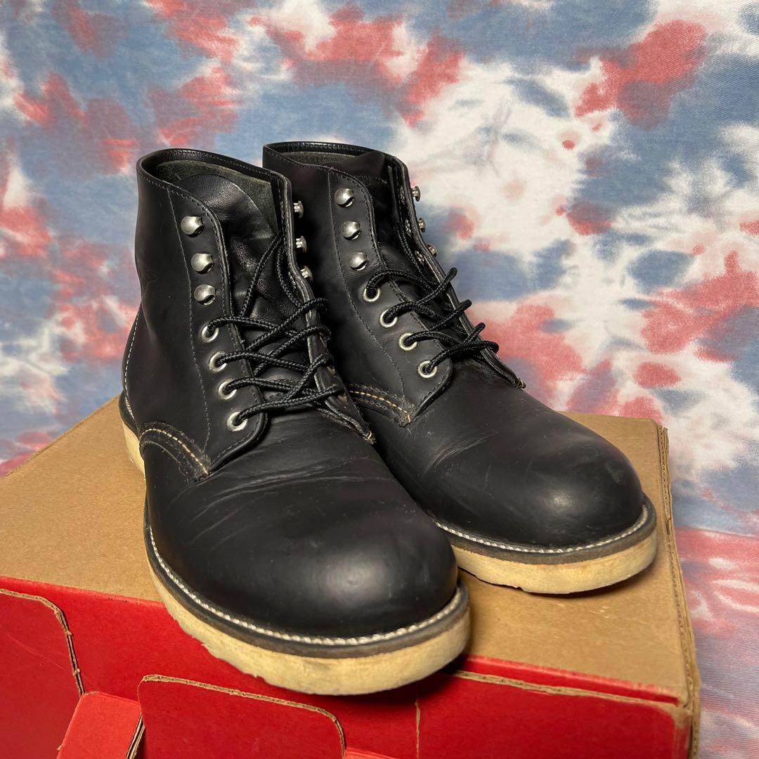 90% new Red Wing Shoes 8165 Boots 6” classic round toe boots 黑色