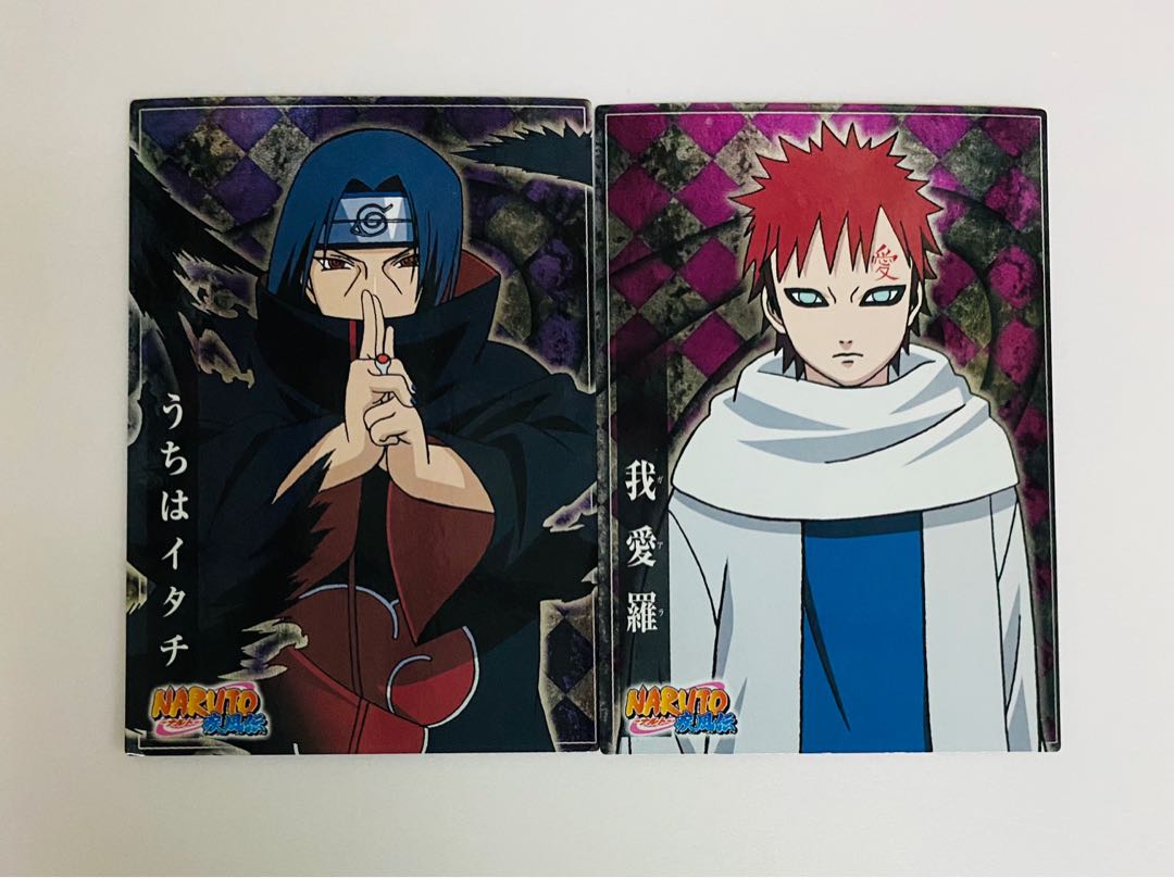 火影忍者狐忍naruto 疾風傳內輪鼬太知我愛羅太知閃咭卡左下角有少屈2張不散賣bandai 中古 興趣及遊戲 玩具 遊戲類