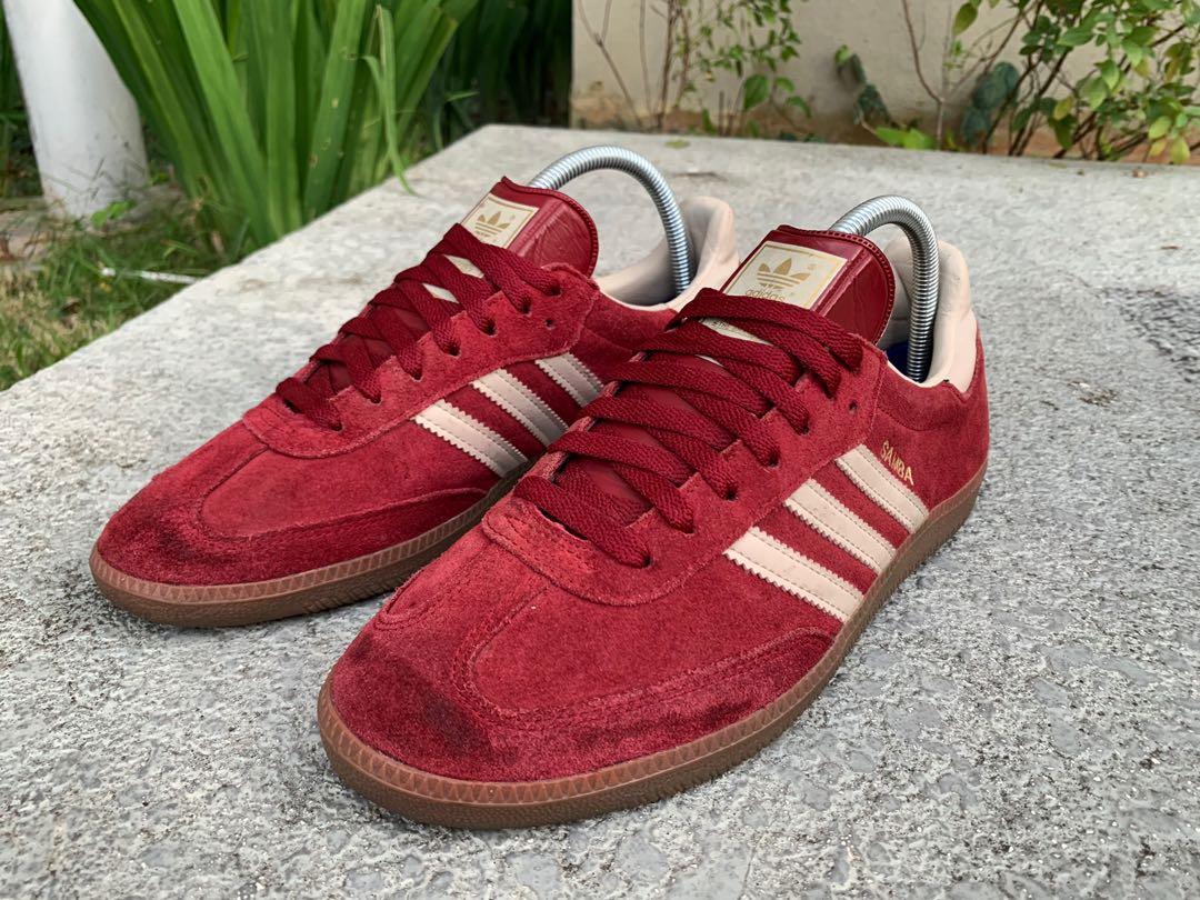 Adidas samba shop maroon suede