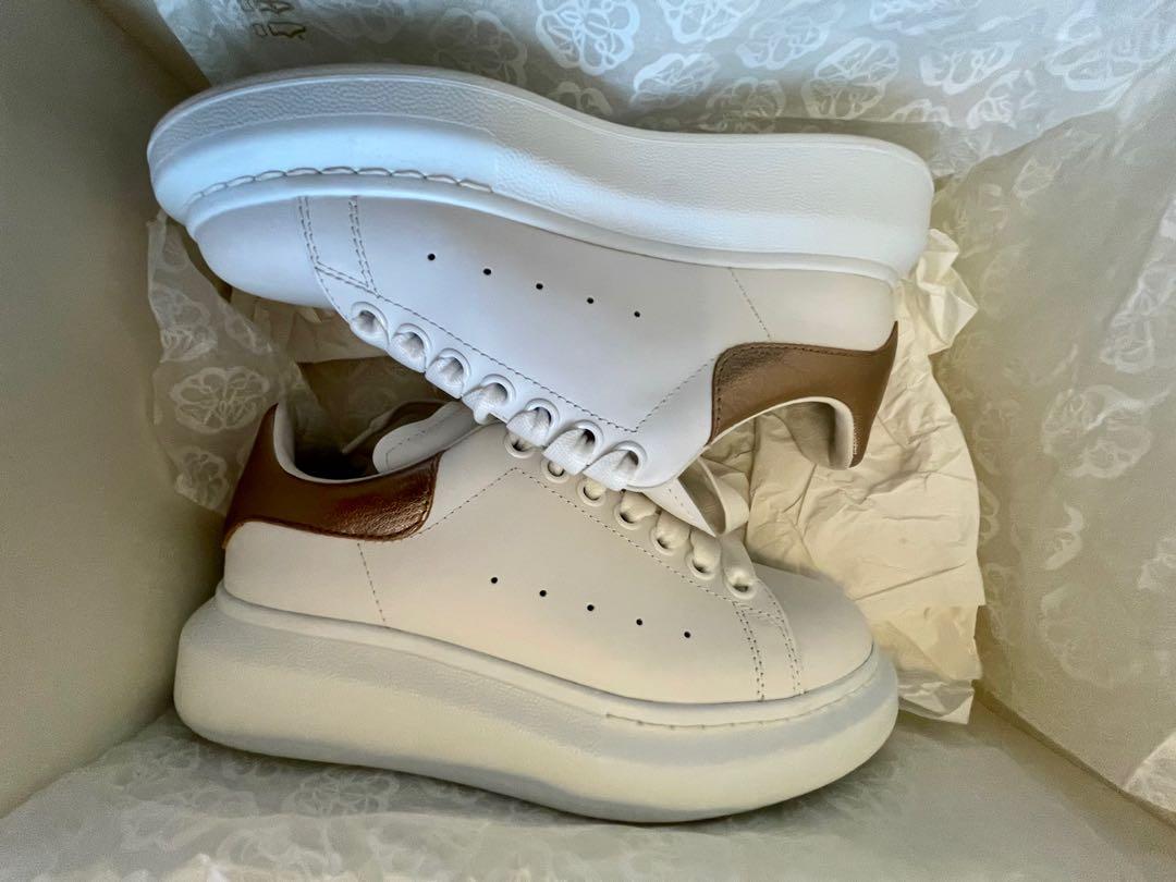 Alexander mcqueen white & rose gold oversized sneakers best sale