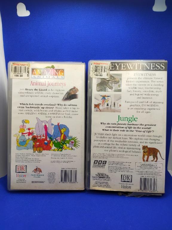 Amazing animals and journeys eyewitness jungle vhs tapes, Free Items on  Carousell