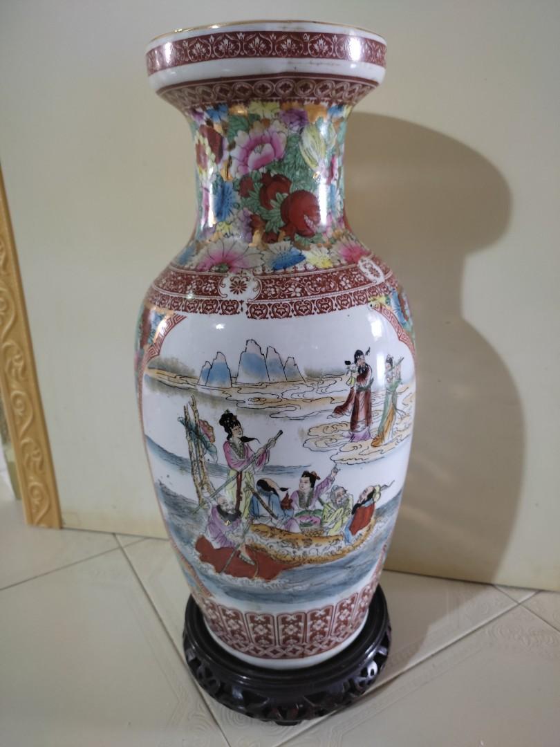 Antique Fortune Wealth & Longevity Chinese Vase, Furniture & Home
