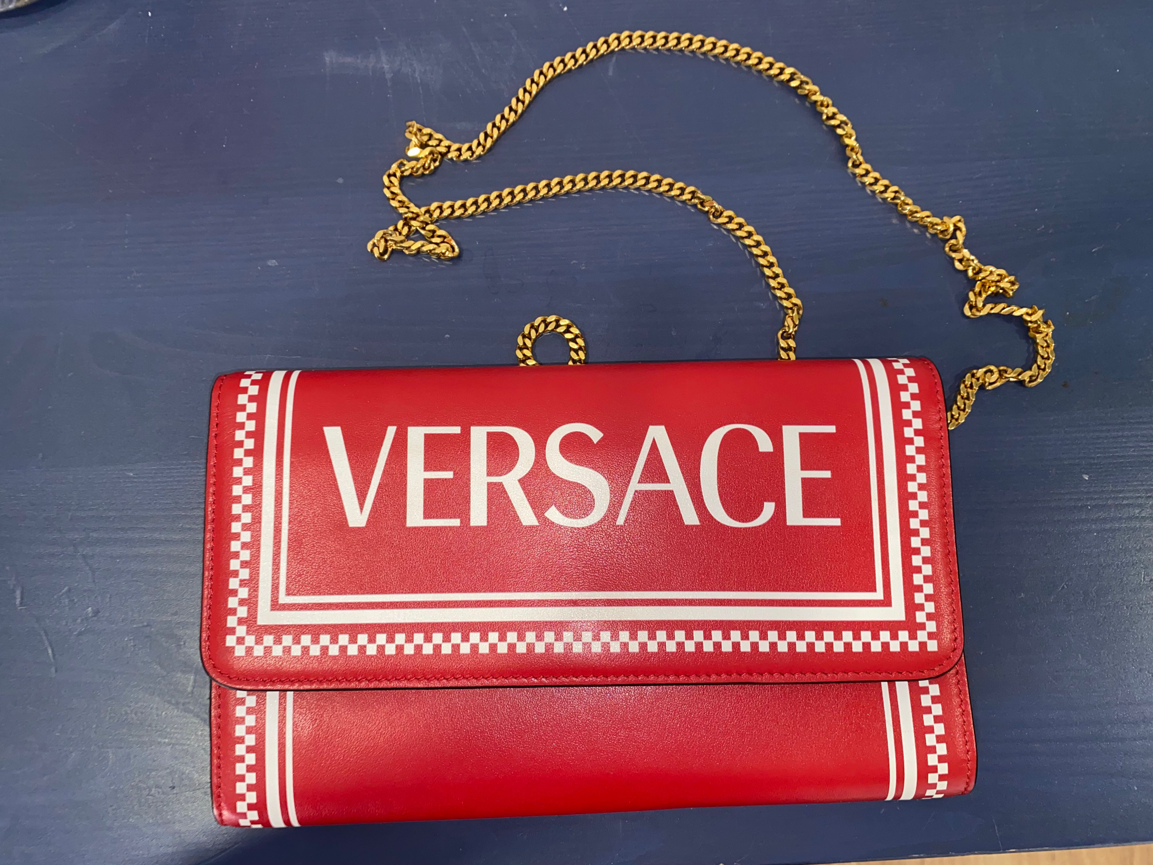 Authentic Versace red WOC, Luxury, Bags & Wallets on Carousell