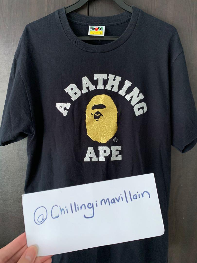 yellow and black bape shirt