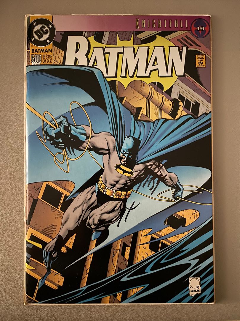 Batman Comics #500 Die-Cut Cover Variant (Oct 1993) signed by Joe Quesada  w/out COA, Hobbies & Toys, Books & Magazines, Comics & Manga on Carousell