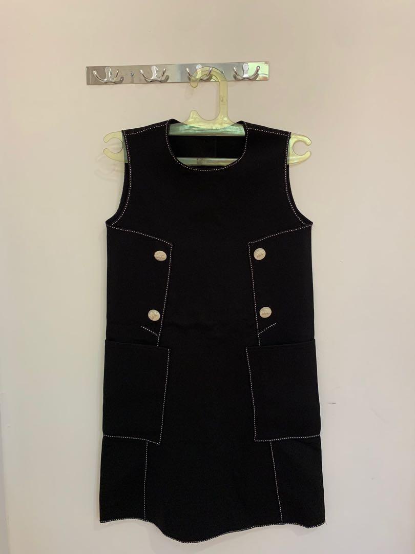 Black Sleeveless Dress, Fesyen Wanita 
