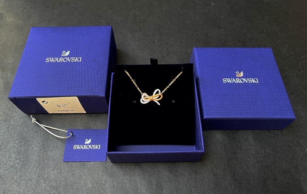 BNEW AUTHENTIC Swarovski Lifelong Bow Rhodium Plated 40cm Rose Gold Chain Necklace P6 650 Women s Fashion Jewelry Organizers Necklaces on Carousell