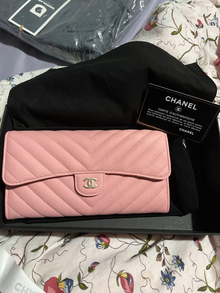 Chanel Classic Long Flap Purse Wallet in Black Caviar with Silver Hardware   SOLD