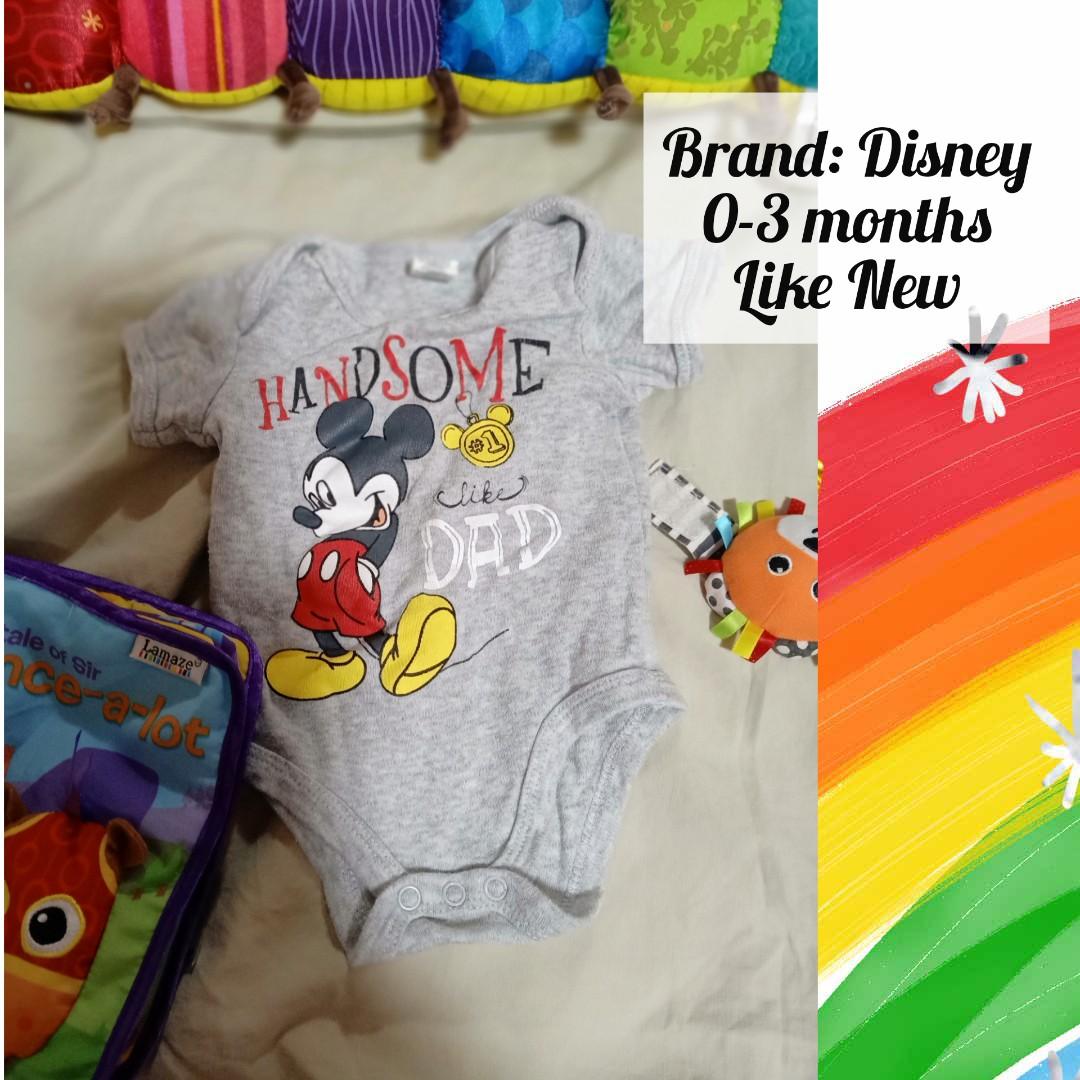 Branded Onesie for baby (Category: Babies & Kids Fashion) located in Quezon City. Submitted by avyness (Listing ID 1137747101, Image 1). Description: Bran: Disney size: 0-3 months Like new used only once.