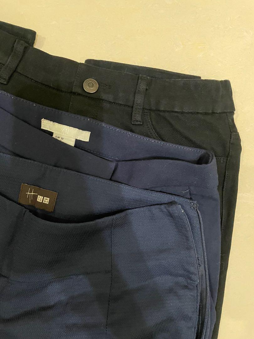 Bundle Pack Bottom (Category: Other Bottoms) located in Shah Alam. Submitted by friendsforeverr (Listing ID 1137751939, Image 1). Description: Pants H&M work pants size 32 Uniqlo casual pants Hana Tajima size S Uniqlo black stretchable pants size S All preloved in good condition, too bad i gained weight .