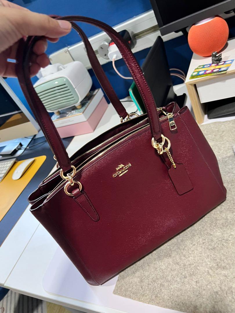 Coach Christie Carryall Burgundy Crossgrain Leather Luxury Bags