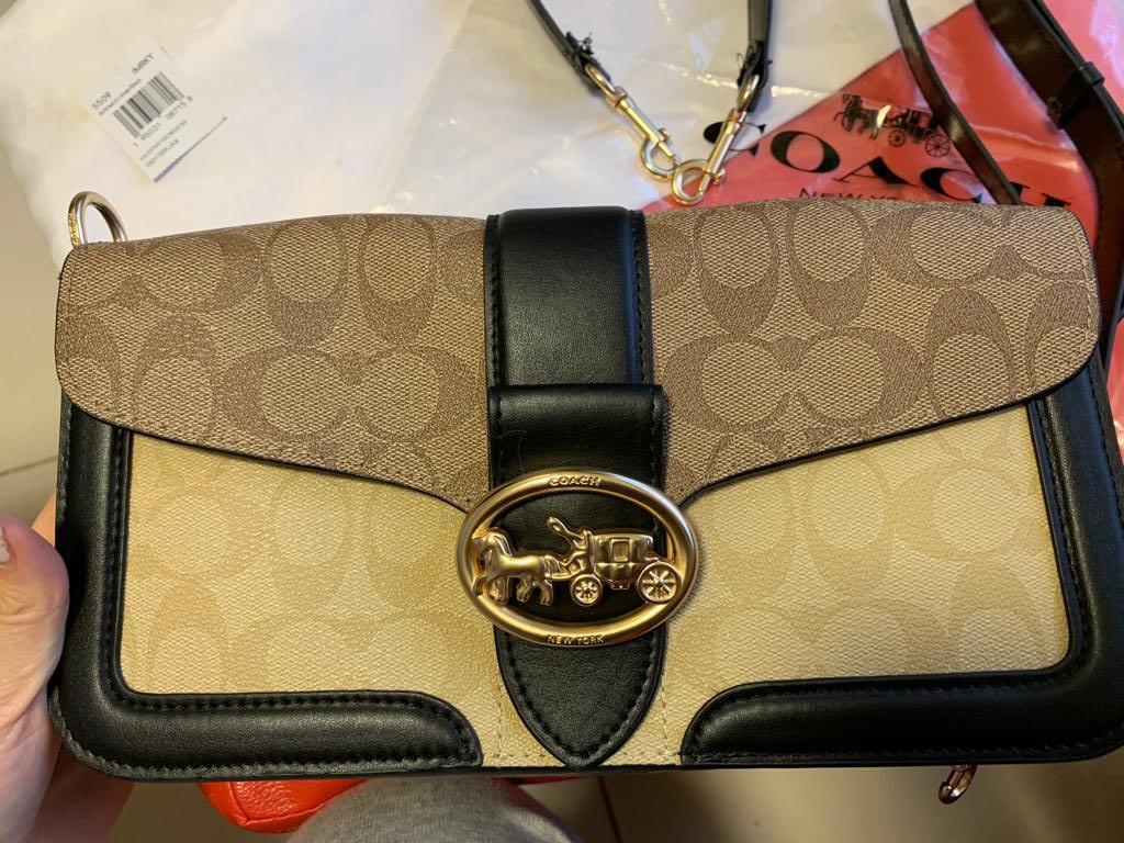 Coach Georgie Shoulder Bag in blocked Signature Canvas