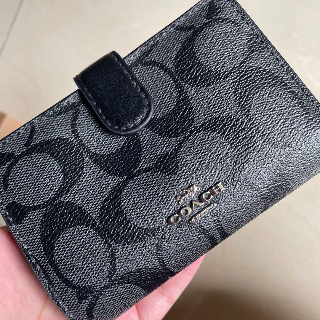 gray coach wallet