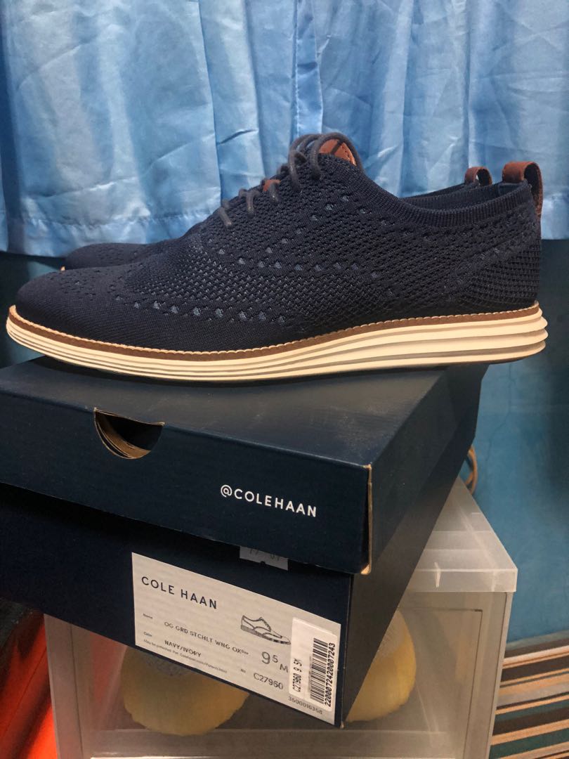 Cole Haan Original Grand Stitchlite Wingtip Oxford Color Navy
