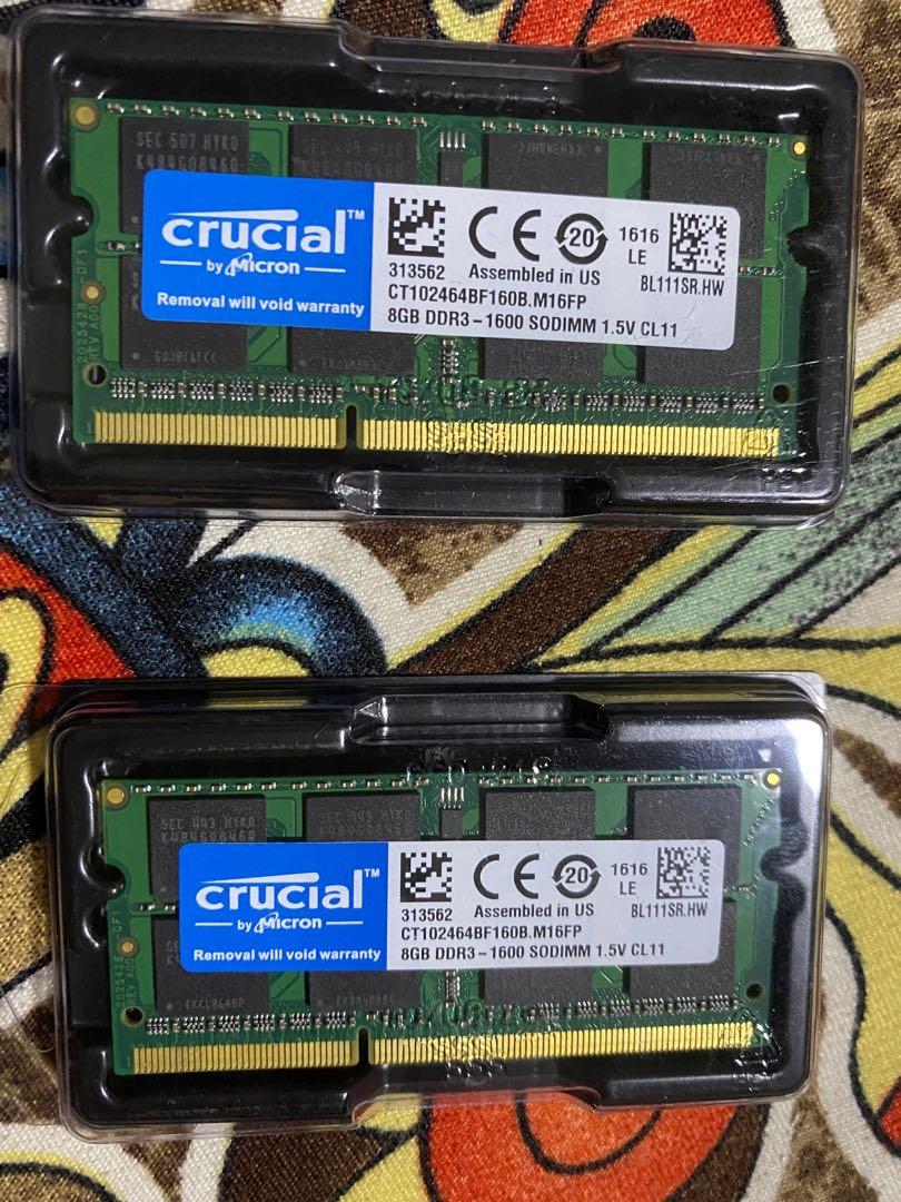 Crucial 16GB 204-Pin DDR3L 1600 Laptop Memory 