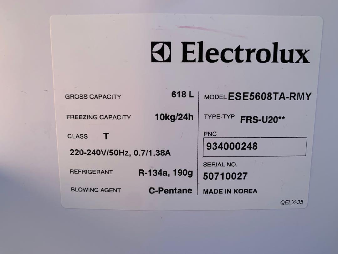 Electrolux sidebyside refrigerator ( ESE5608TA ), TV & Home