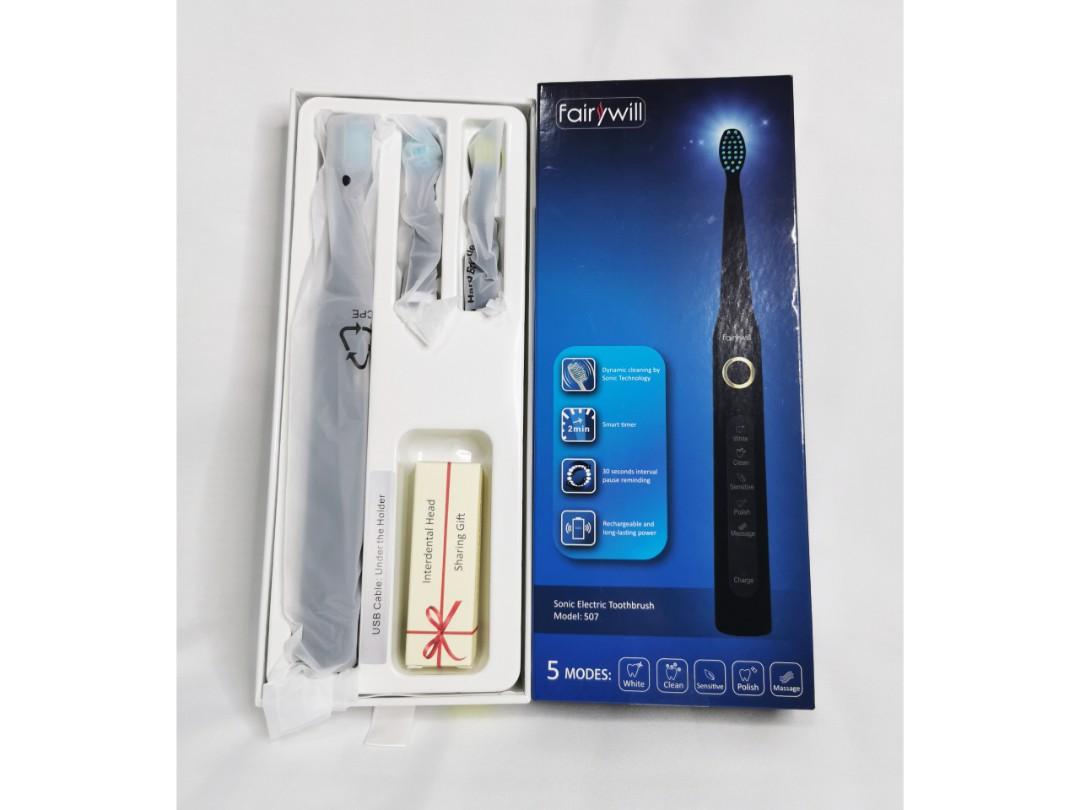 Fairywill Sonic Electric Toothbrush 5 Modes USB Charger Tooth Brushes