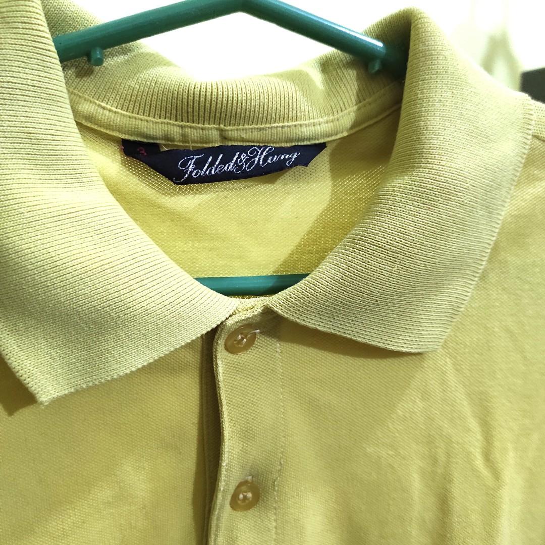 Folded & Hung Yellow Polo Shirt, Women's Fashion, Tops, Shirts on Carousell