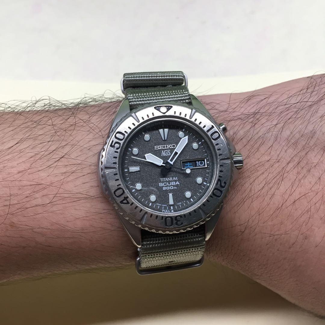For Sale 1997 JDM Rare Seiko AGS TITANIUM Scuba Diver 200m 5M43