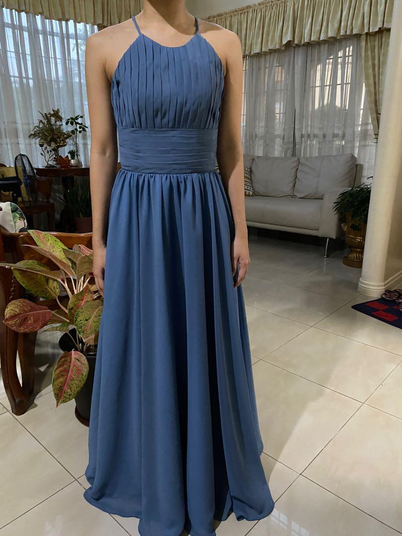 Bluish top gray dress
