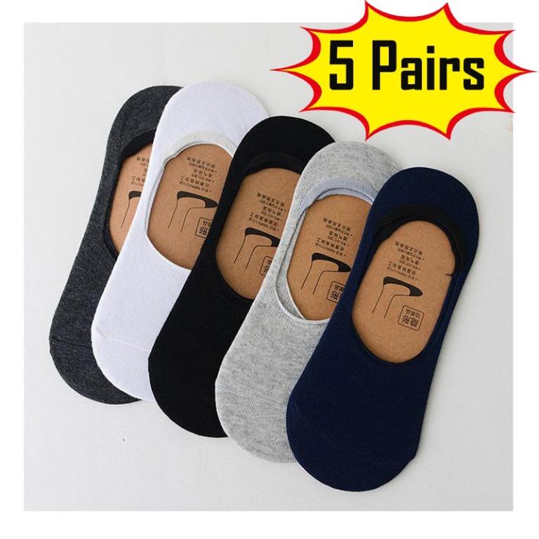 5 Pair Women Invisible No Show Nonslip Loafer Boat Ankle Liner Cotton Socks HS88