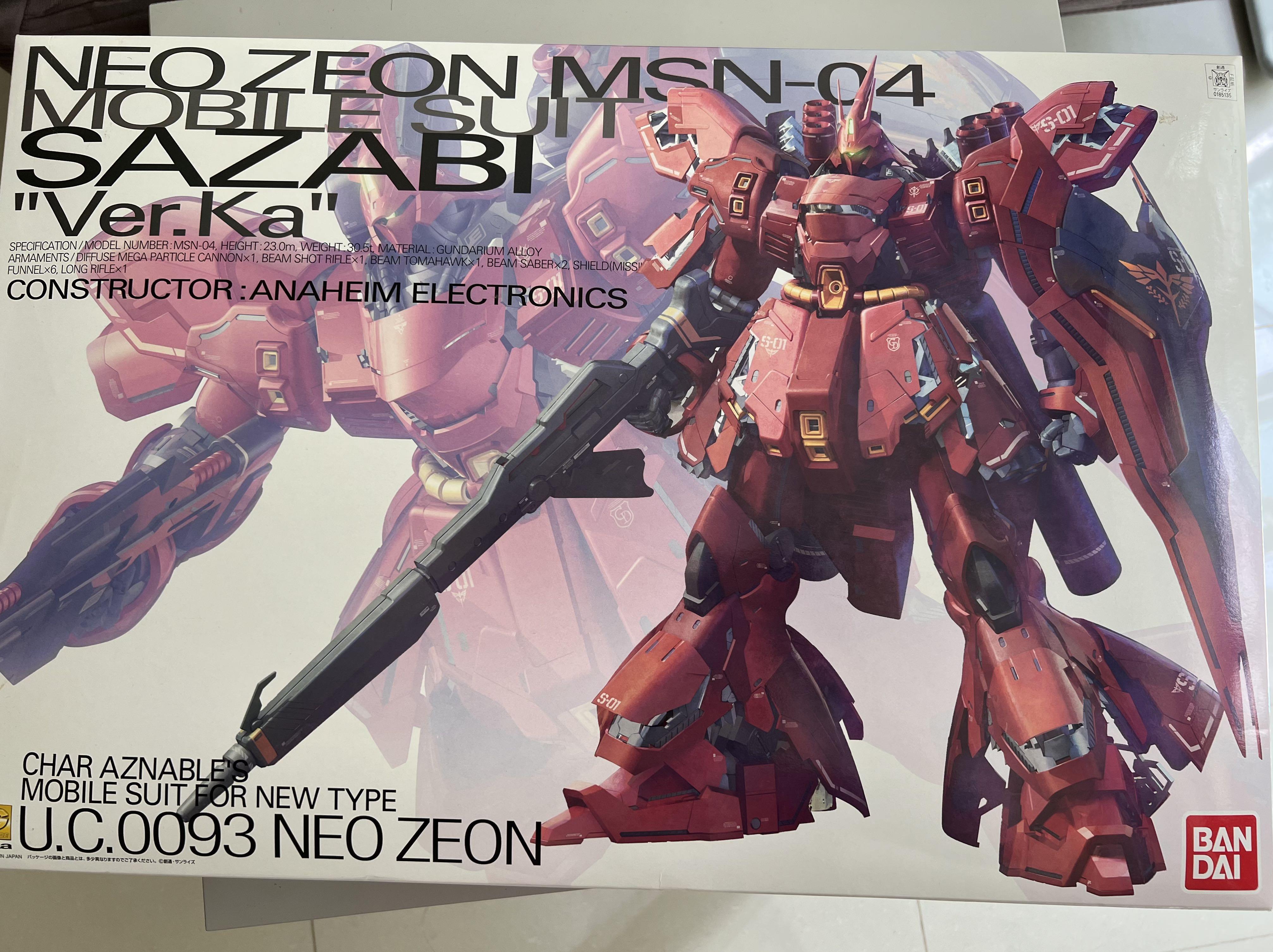 Ver.Ka NEW 1/100 MG NEO ZEON MSN-04 MOBILE SUIT SAZABI Model Kit Bandai 