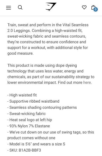 Gymshark Vital Seamless 2.0 Leggings - Black Marl
