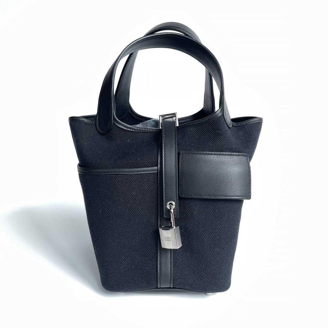 Hermès 2022 Toile Goeland & Swift Cargo Picotin Lock 18 - Black Handle  Bags, Handbags - HER450350