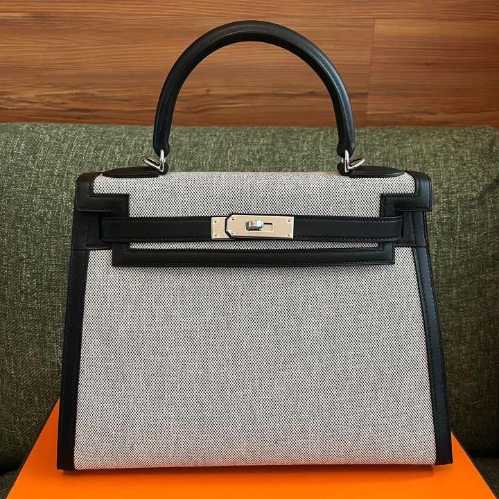 Hermes Kelly 28 Handbag 4Z Gris Mouette And M8 Gris Asphalt Epsom GHW