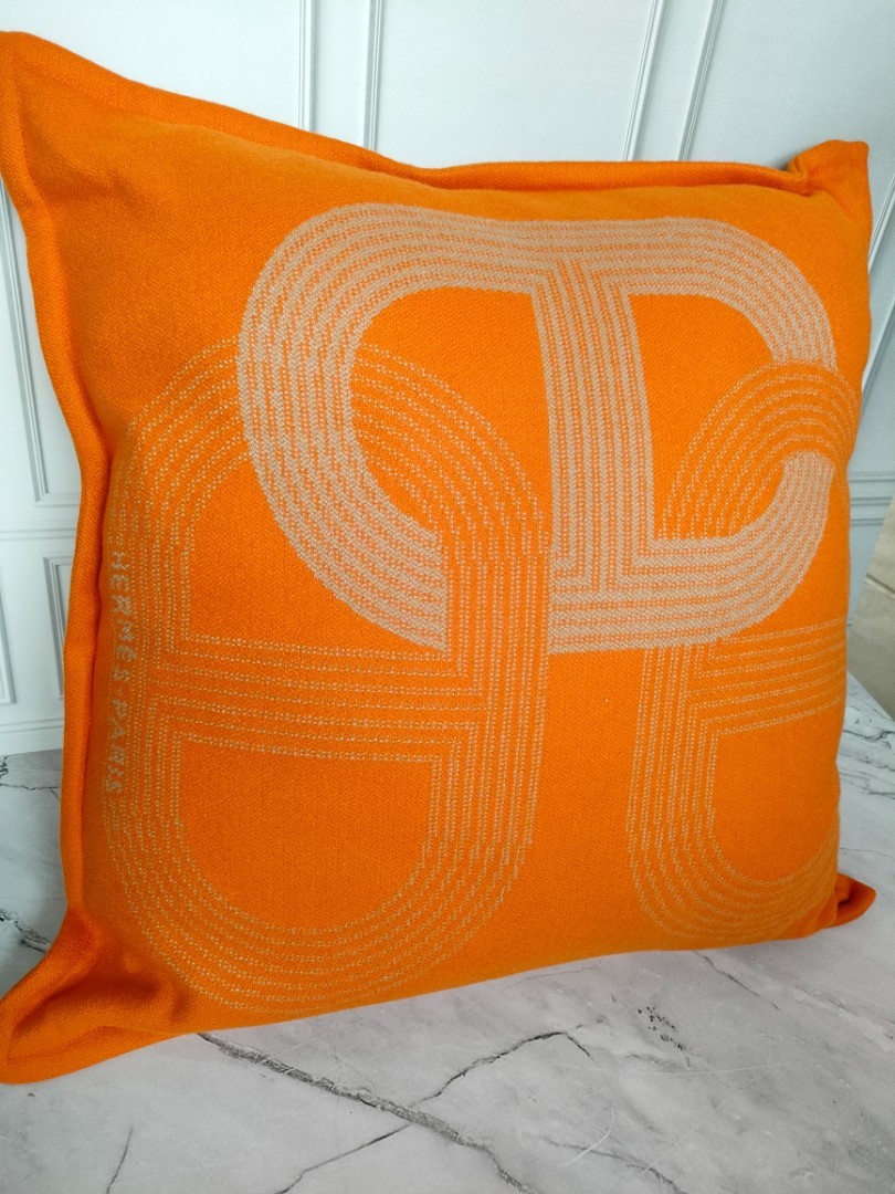 hermes orange pillow