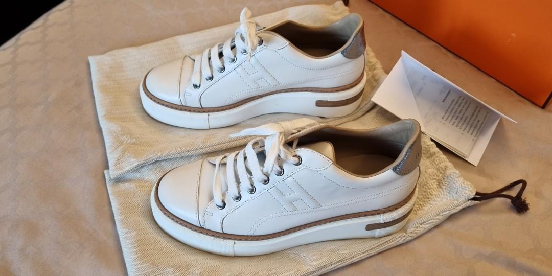Hermes polo sneakers white sale