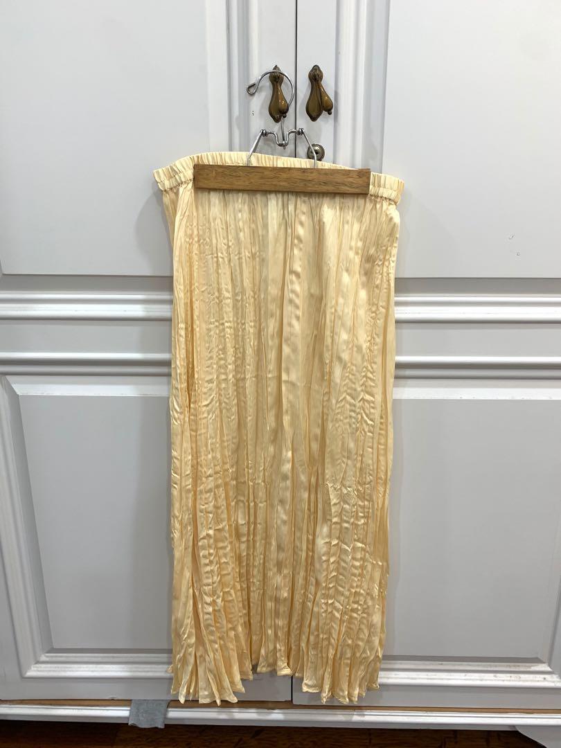 Gold pleated 2025 skirt h&m