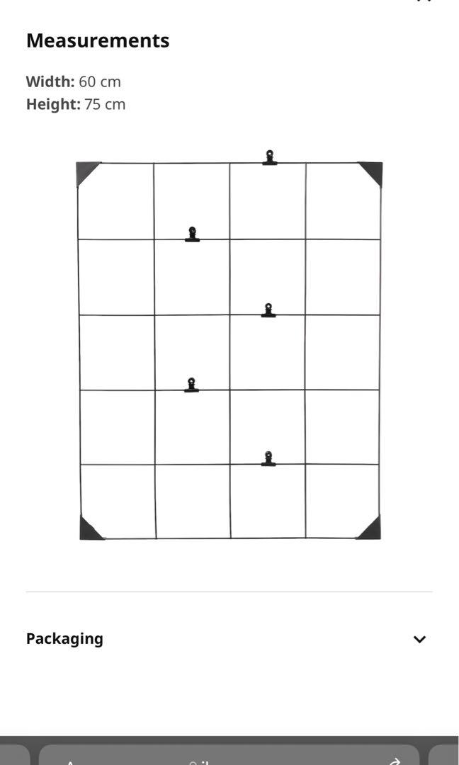 Ikea Memo board with clips Sosdala, Furniture & Home Living, Home Decor