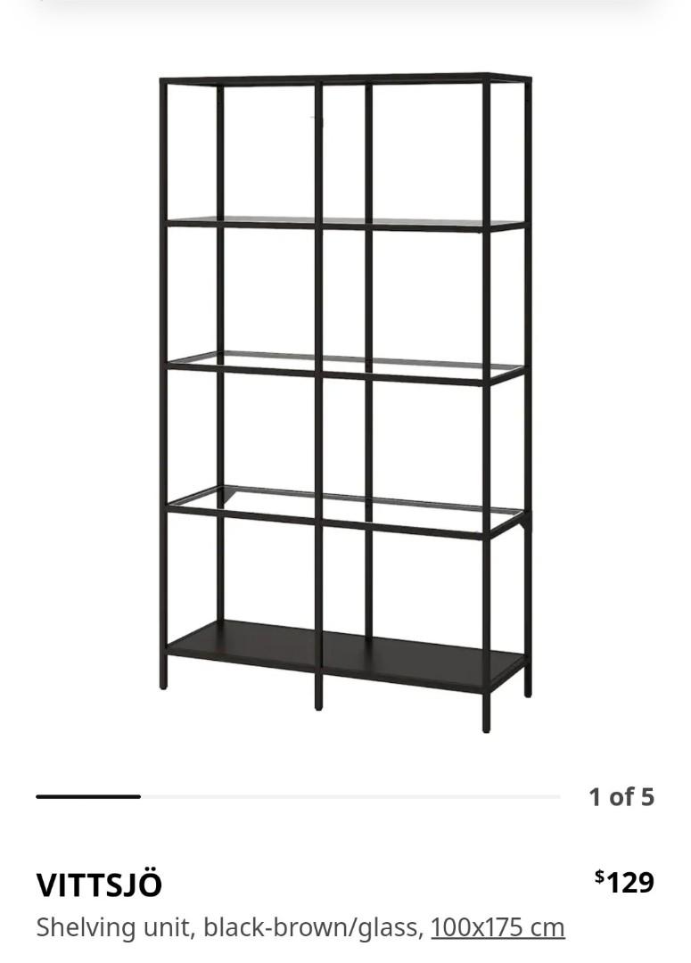 Ikea Shelves Vjtsso metal Black, Furniture & Home Living, Furniture ...