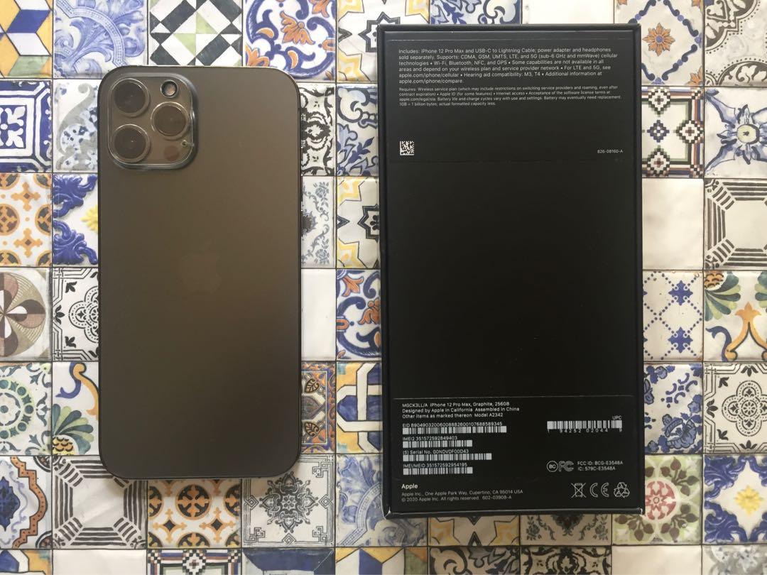 iPhone 12 Pro Max 256GB (Category: iPhone 12 Series) located in Cagayan de Oro. Submitted by chloetuvilla (Listing ID 1137708491, Image 1). Description: LOW BALLERS WILL NOT BE ENTERTAINED iPhone 12 Pro Max 256 😎 For sale no to swap. Personal item All Original NO iCloud issue NO repair history NO dents, on tempered glass since day 1 YES orig. UNUSED USB-C to Lightning Cable YES orig. Box with same IMEI Additional Freebies: More than 10 cases, un