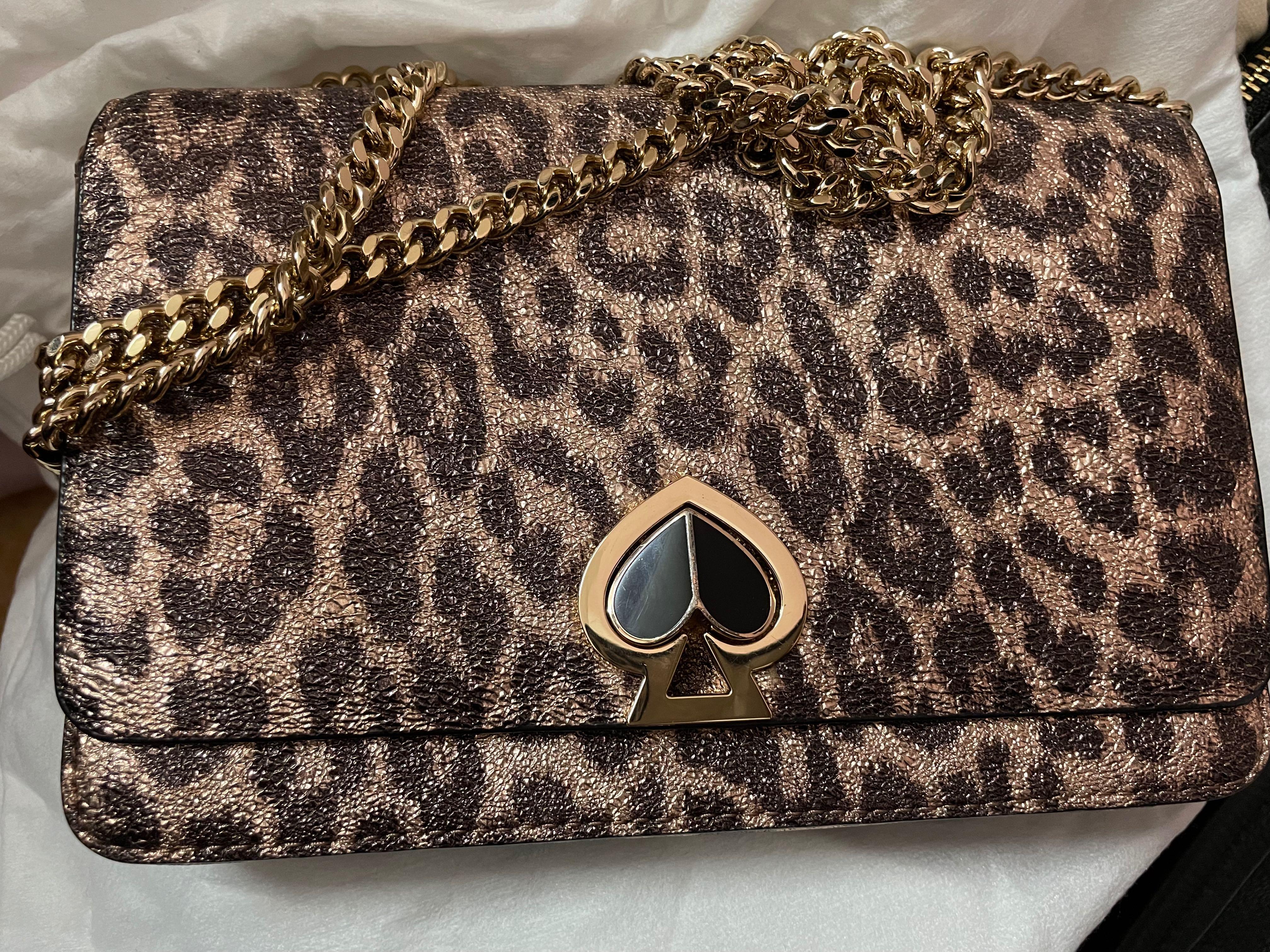 Kate Spade Metallic Leopard slim crossbody, Luxury, Bags & Wallets on  Carousell