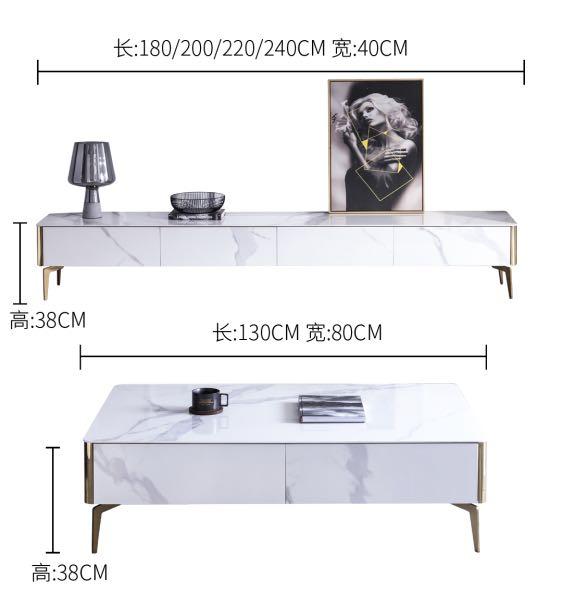 Luxury White Marble TV Console, Furniture & Home Living, Furniture, TV